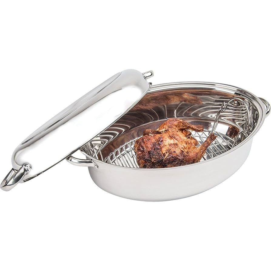 Amazon.com: Precise Heat Roasting Pan with Rack and Lid